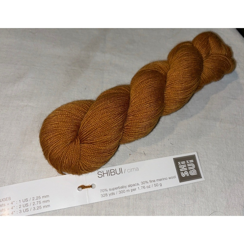 ShibuiKnits Cima Yarn 70% Alpaca 30% Merino 0038 Brownstone 1 Hank NWT 50g191yds